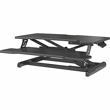 Lorell X Type Slim Desk Riser 16 12 H x 31 12 W x 20 D Black - Office Depot