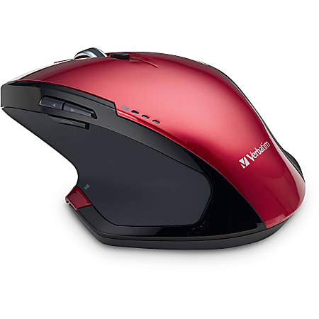 Verbatim® Wireless USB 1.1 Desktop 8-Button Deluxe Blue LED Mouse, Red