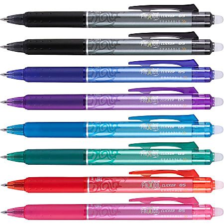 Pilot FriXion Ball Erasable Gel Pens Fine Point 0.7 mm Assorted Ink Colors  Pack Of 8 Pens - Office Depot