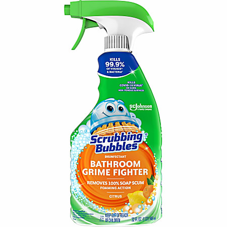 Scrubbing Bubbles® Grime Fighter Spray, 32 fl oz (1 quart), Fresh Citrus Scent, 8-Carton