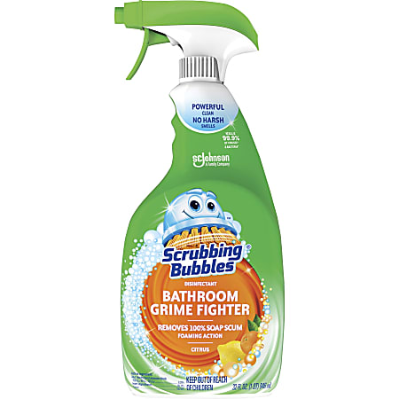 Scrubbing Bubbles® Grime Fighter Spray - Spray - 32 fl oz (1 quart) - Fresh Citrus Scent - 8 / Carton - Clear