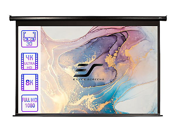 Elite Spectrum Series Electric125H - Projection screen - ceiling mountable, wall mountable - motorized - 125" (125.2 in) - 16:9 - Matte White - black