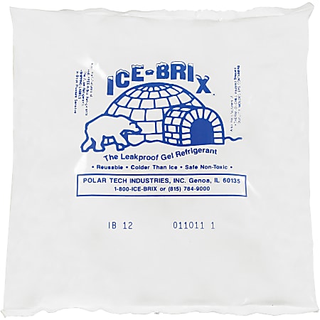 Ice-Brix™ Cold Packs, 12 oz, 6" x 5 3/4" x 1", Box Of 24