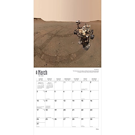 2024 Brown Trout Monthly Square Wall Calendar, 12" x 12", Mars, January