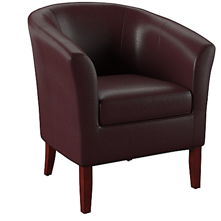 Linon Home Décor Products Cullman Vinyl Club Chair, Blackberry