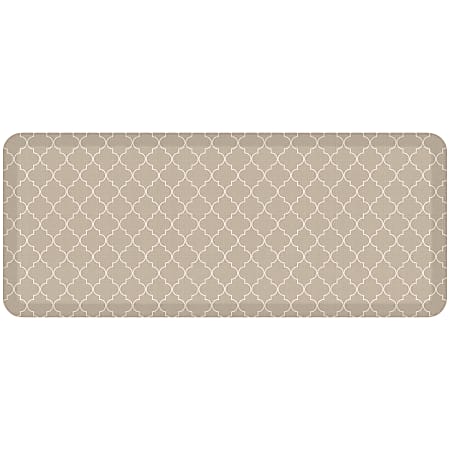 GelPro Designer Comfort Polyurethane Anti-Fatigue Mat For Hard Floors, 20” x 48”, Trellis Khaki