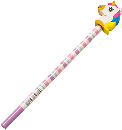Pure Style Wood Pencil With Eraser Topper, #2 Lead, Unicorn