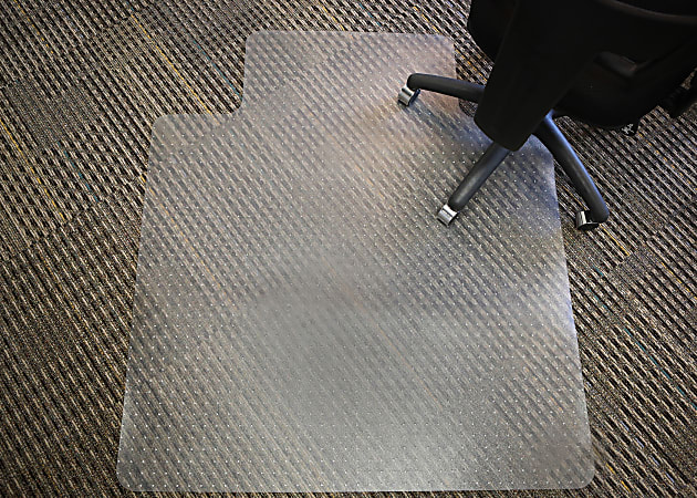 Mammoth Office Products Chair Mat For Industrial-Grade Carpet (Up To 1/4"), 45" x 53", Clear