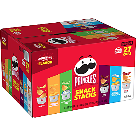 Pringles Potato Crisps Variety Pack Chips Snack Stacks, 19.7 Oz, Pack Of 27 Snack Stacks
