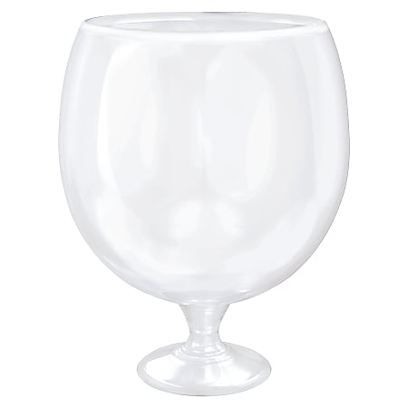 Amscan Plastic Jumbo Drinking Glasses, 102.4 Oz, Clear, Pack Of 2 Drinking Glasses