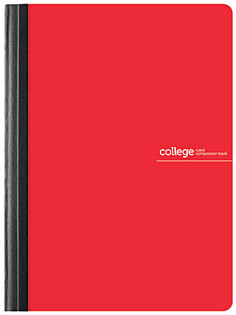 Office Depot® Brand Poly Composition Book, 7 1/2" x 9 3/4", College Ruled, 80 Sheets, Red