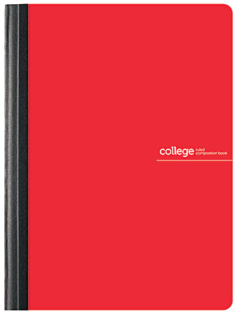 Office Depot® Brand Poly Composition Book, 7-1/2" x 9-3/4", College Ruled, 80 Sheets, Red