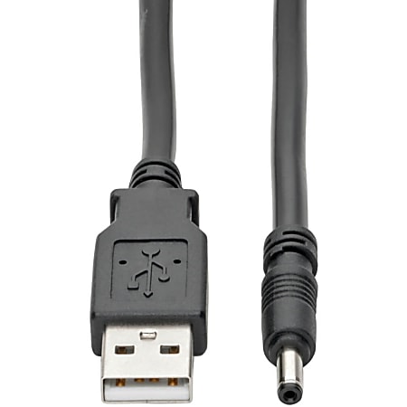 Tripp Lite USB to DC Power Cord Cable M/M USB-A to 3.5 x 1.35mm DC Barrel 3ft - For Hard Drive, Bluetooth Headset, Credit Card Reader, Wireless Router - 5 V DC Voltage Rating - Black