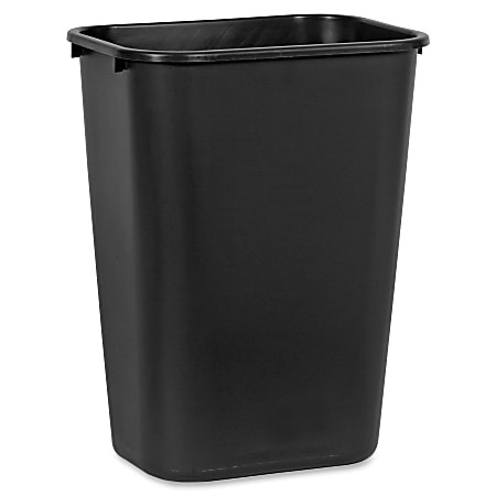 Rubbermaid Commercial 41 QT Large Deskside Wastebaskets - 10.25 gal Capacity - Rectangular - Dent Resistant, Durable, Rust Resistant, Easy to Clean - 20" Height x 11.3" Width x 15.3" Depth - Plastic - Black - 12 / Carton