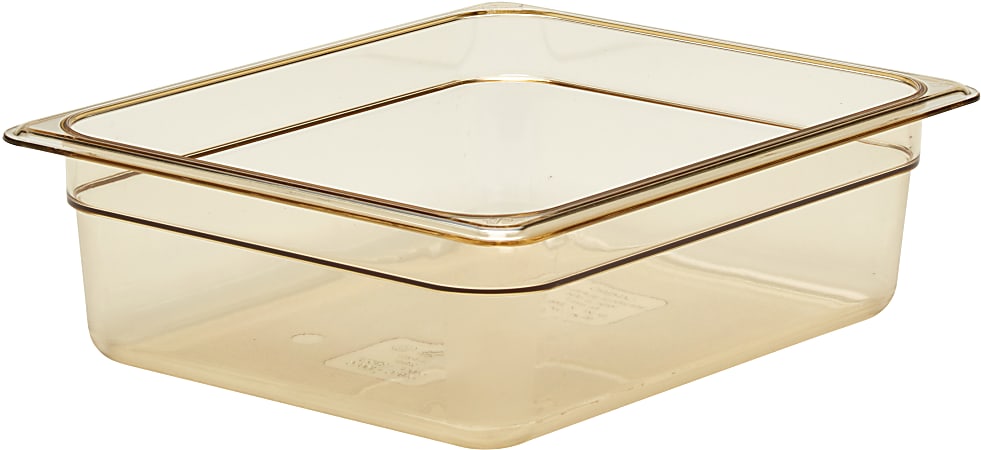 Cambro H-Pan High-Heat GN 1/2 Food Pans, 4"H x 10-7/16"W x 12-3/4"D, Amber, Pack Of 6 Pans