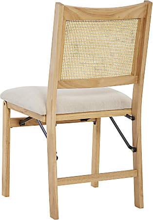 Powell Menlo Rattan Cane Folding Chair BeigeNatural - Office Depot