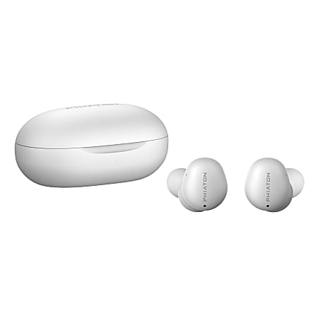 Phiaton BonoBuds Digital Hybrid Active Noise Canceling Bluetooth Earbuds with Microphone and Charging Case, Floral White, PPU-TN0610WH01