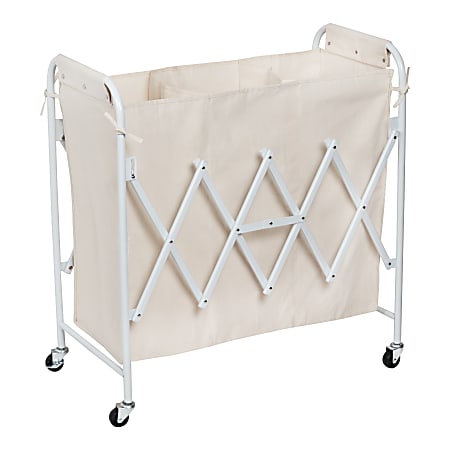 Honey Can Do Collapsible Accordion Triple Laundry Sorter, 33-3/4”H x 15-3/4”W x 31-7/16”D, White