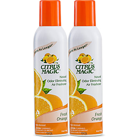 Citrus Magic Fresh Orange Scent Air Spray Spray 6 fl oz 0.2 quart Fresh  Orange 2 Pack Odor Neutralizer Long Lasting Chemical free - Office Depot