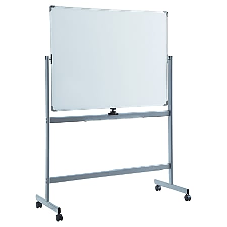 Lorell® Magnetic Dry-Erase Whiteboard Easel, 48" x 72", Aluminum Frame With Silver Finish