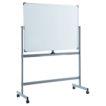 Lorell® Magnetic Dry-Erase Whiteboard Easel, 48 x 72, Aluminum Frame With  Silver Finish