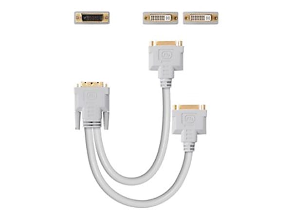 Belkin DVI Splitter Video Cable - 1 ft DVI Video Cable for Video Device - First End: DVI-D Digital Video - Male - Second End: 2 x DVI-D Digital Video - Female - Splitter Cable - Black