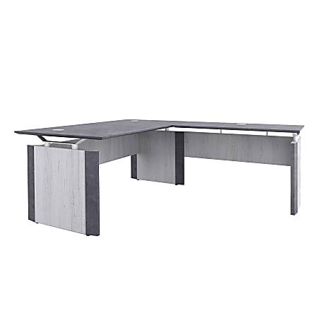 Forward Furniture Allure 72 W Desk L Desk Stormy GrayAshwood White ...
