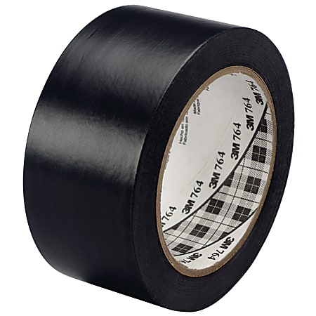 3M™ 764 Vinyl Tape, 3" Core, 2" x 36 Yd., Black, Case Of 6