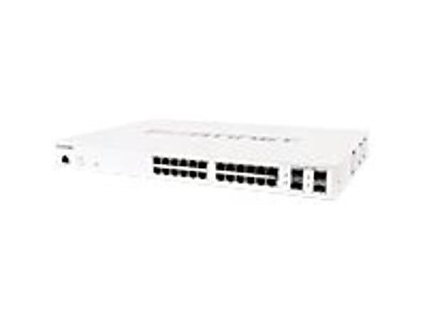 Fortinet FortiSwitch 124E-FPOE - Switch - managed - 24 x 10/100/1000 (PoE+) + 4 x Gigabit SFP - rack-mountable - PoE+ (370 W)