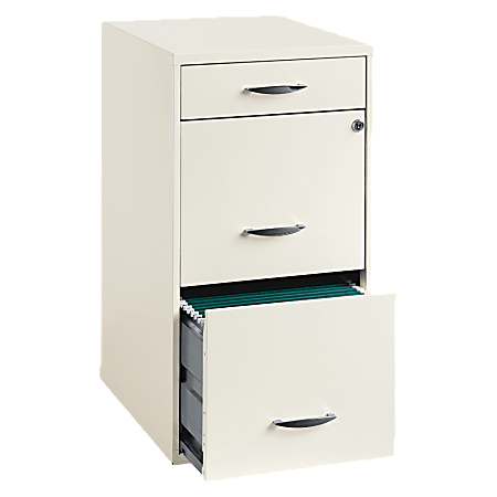 Lorell® 18"D Vertical 3-Drawer File Cabinet, Pearl White