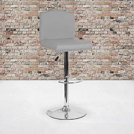 Flash Furniture Bellagio Contemporary Adjustable-Height Crown-Back Bar Stool, Light Gray