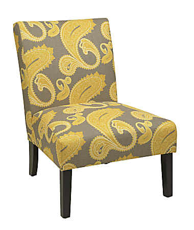 Ave Six Victoria Accent Chair, Sweden Dijon/Dark Brown