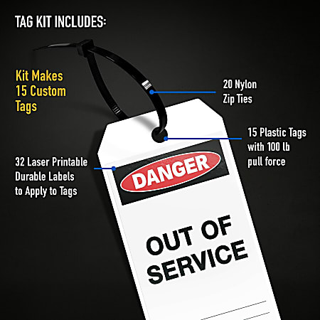 Avery UltraDuty Hazard Warning Tag Kit - 3.25 Avery UltraDuty Hazard Warning Tag Kit - 3.25
