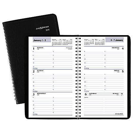 DayMinder® Weekly Appointment Book, 4 7/8" x 8", Assorted Colors, January to December 2018 (SK4100-18)