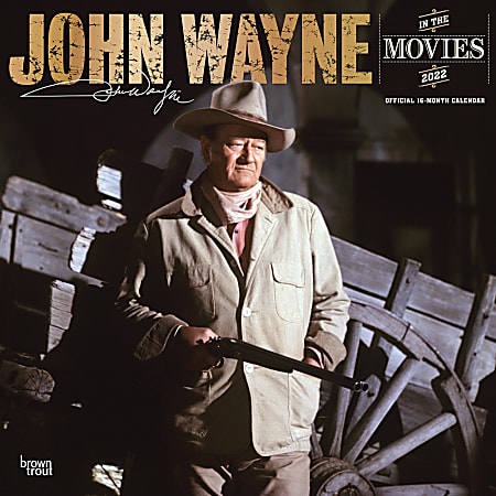 Brown Trout Monthly Traditional Wall Calendar, 12" x 12", John Wayne Movies, January To December 2022