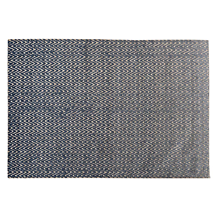 Baxton Studio Alcoy Handwoven Wool Area Rug, 5-1/4' x 7-1/2', Blue