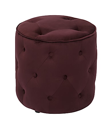 Ave Six Curves Tufted Round Ottoman, Port