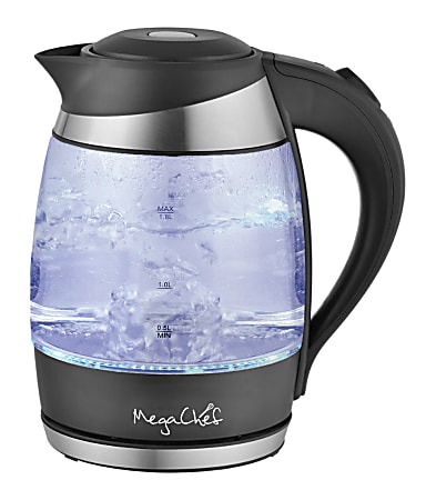 MegaChef 1.8-Liter Electric Tea Kettle, Silver
