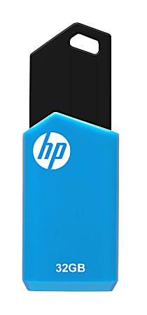 HP v150w USB 2.0 Flash Drive, 32GB, Blue