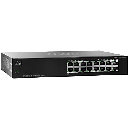 Cisco 10150772 16-Port Unmanaged Rackmount Switch, 1 7/8"H x 11"W x 6 3/4"D