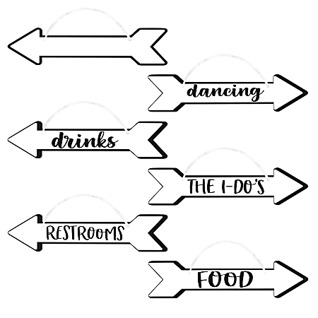 Amscan Wedding Directional Signs, 4" x 17", Pack Of 6 Signs