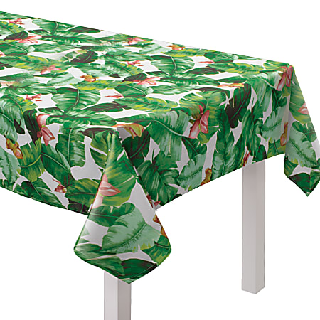 Amscan Tropical Jungle Fabric Table Cover, 60" x