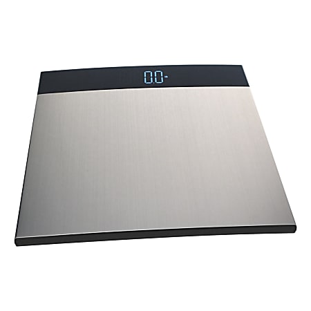 Escali S200 Oversized 440 Lb Capacity Bathroom Scale, 3/4”H x 13-3/4”W x 13-1/2”D, Silver