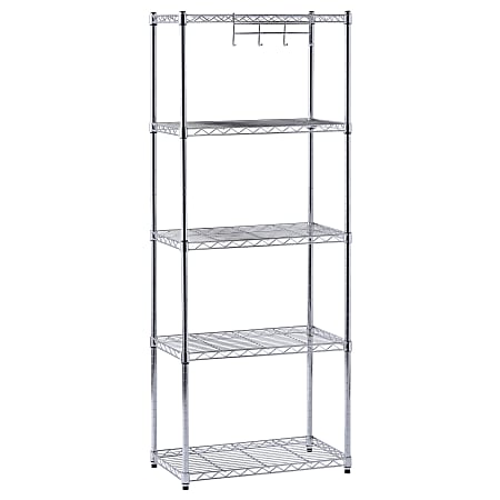 Edsal Muscle Rack™ Adjustable Wire Shelving, 5-Tier, 59”H x 24"W x 14"D, Chrome