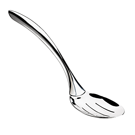 Hoffman Browne Slotted Serving Spoons, 10", Brushed Steel, Pack Of 48 Spoons