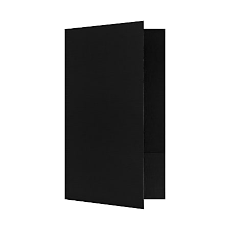 LUX Presentation Folders, 9" x 14 1/2", Deep Black Linen, Pack Of 25 Folders