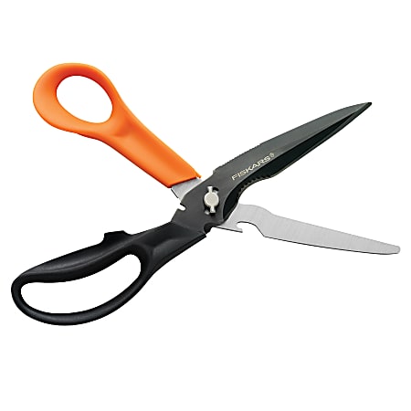 Fiskars® Cuts+More™ Scissors, 9", Straight, 30% Recycled, Black/Orange