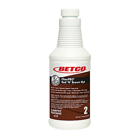 Betco® FiberPRO® Red 'N' Brown Out Carpet Treatment, 16 Oz Bottle, Case Of 12