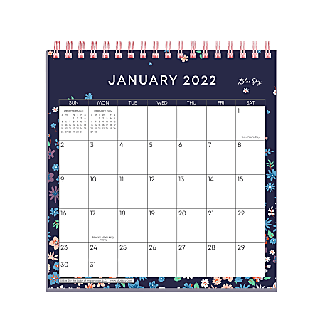 Blue Sky™ Monthly Desk Calendar, 6”H x 6”W, Rebekah Cool, January To December 2022, 136575