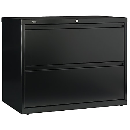 Bush Business Furniture Synchronize 1000 36"W Lateral 2-Drawer File Cabinet, Metal, Satin Black, Standard Delivery